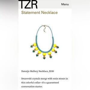 DANNIJO Yellow and Turquoise Beaded Statement Necklace